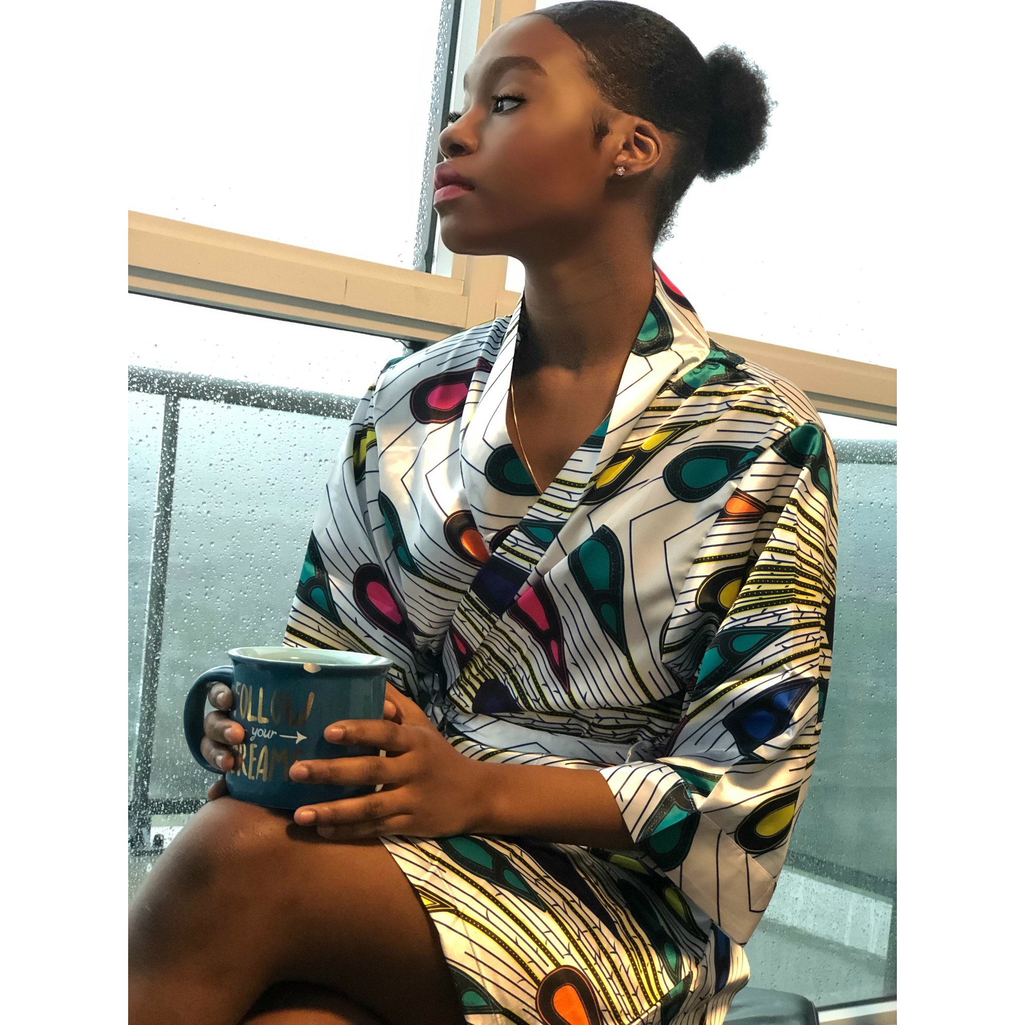 african print robe