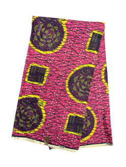 Pink Purple Yellow Black White Big Bible Snail Ankara African Print Fabric 6 Yards