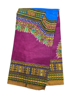 Purple Fuchsia Blue Ankara African Print Fabric 6 Yards