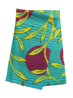 Blue Teal Yellow Purple Grotto Papaya Ye Asa Papaya Ye Asa Ankara African Print Fabric 6 Yards