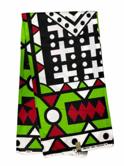 Green Red Black White Samacaca Samakaka Ankara African Print Fabric 6 Yards