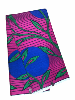 Pink Blue Green Grotto Papaya Ye Asa Ankara African Print Fabric 6 Yards
