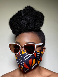 Black White Brown Mustard Mud Cloth Bogolan Bogolanfini Ankara African Print Face Mask