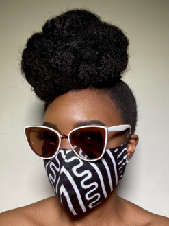 Black White Mud Cloth Bogolan Bogolanfini Ankara African Print Face Mask
