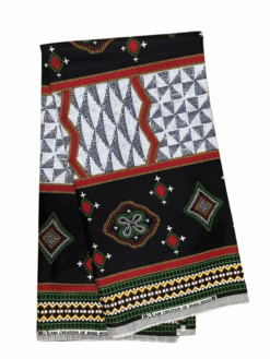 Black Red Yellow Green Blue Blocks Atoghu Toghu Bamenda Bamileke Cameroon Ankara African Print Fabric 6 Yards