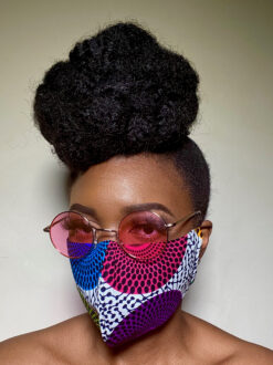 White Black Pink Blue Green Purple Orange Rainbow Nsu Bura Record Target Ankara African Print Face Mask