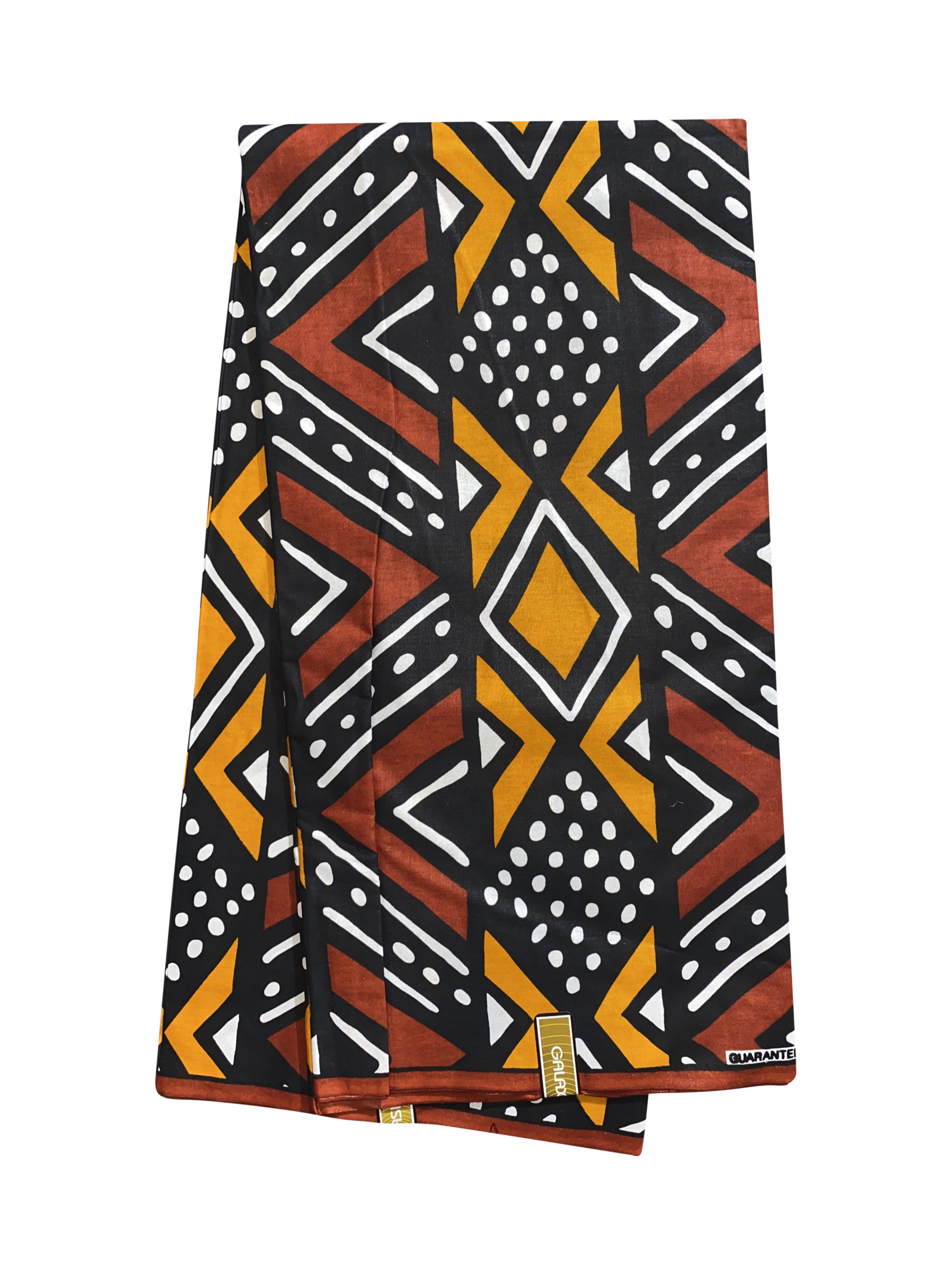 Brown Tan Black White Medium Mud Cloth Ankara African Print Fabric 6 Yards