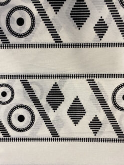 Per Yard Circles Diamonds Slashes In A Row Black White Ankara African Print Fabric Per Yard - Image 3