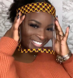 Fish Scale Red Yellow Black Fish Scales Ankara African Print Clear Transparent Face Shield