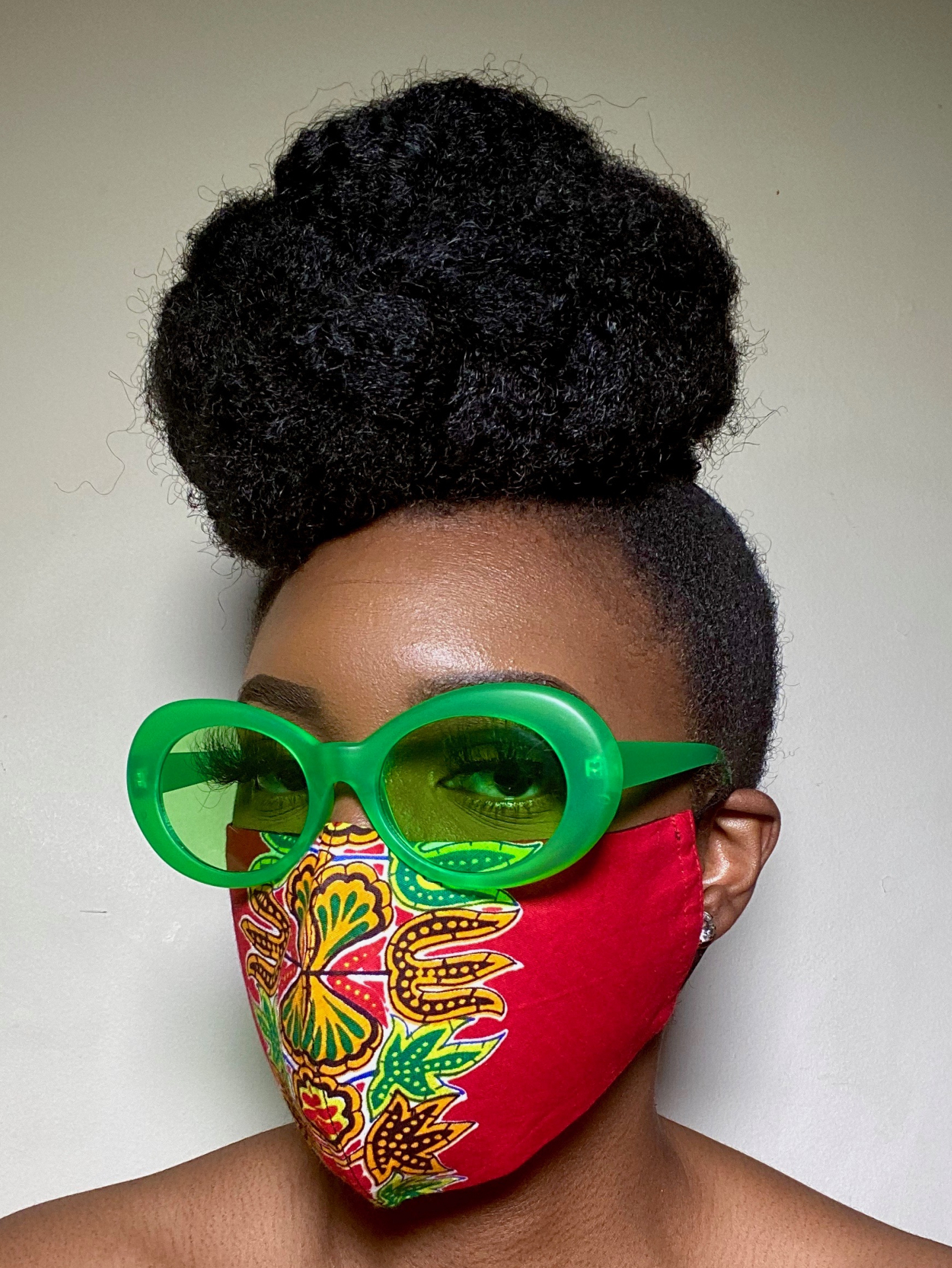 Red Black White Yellow Blue Green Dashiki Angelina Ya Mado Miriam Makeba Ankara African Print Face Mask