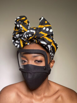 Plain Black Face Mask with Detachable Eye Shield