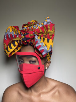 Plain Red Face Mask with Detachable Eye Shield