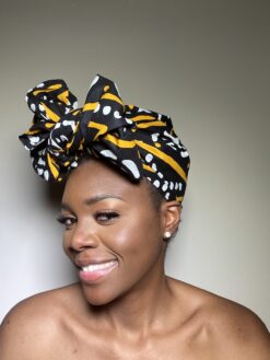 Black Mud Cloth Ankara African Print Headwrap