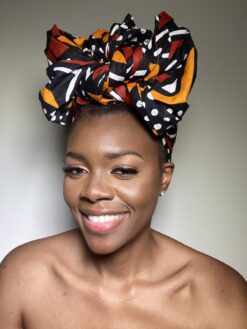 Brown Mud Cloth Ankara African Print Headwrap