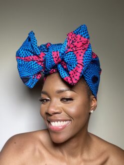 Pink Target Ankara African Print Headwrap