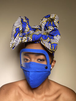 Blue Face Mask with Detachable Eye Shield