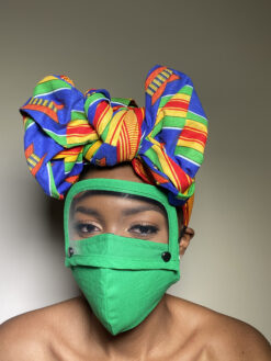Plain Green Face Mask with Detachable Eye Shield
