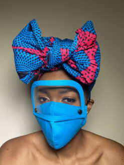 Plain Light Blue Face Mask with Detachable Eye Shield