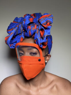 Plain Orange Face Mask with Detachable Eye Shield