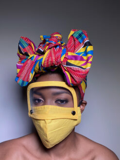 Plain Yellow Face Mask with Detachable Eye Shield
