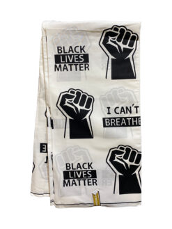 White Black Lives Matter I Can't Breathe Fist Up Ankara Print African Print Fabric 6 Yards