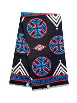 Black Red Blue White Circle Triangle Anchor Atoghu Toghu Bamenda Bamileke Cameroon Ankara African Print Fabric 6 Yards