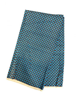 Blue Teal Black Orange Fish Scales Finger Nail Akpirikpa Azu Bijenkorfje Abarro Basso Ankara African Prints Fabric 6 Yards
