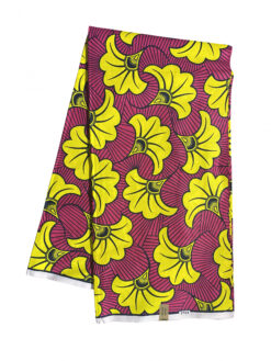 Pink Yellow Black Floating Flowers Rolls Royce Fleurs De Mariage Mgbolodi Ankara African Print Fabric 6 Yards