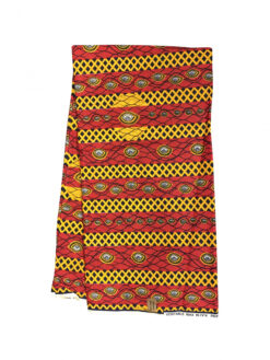 Red Yellow Black White Eyes Diamond Ankara African Print Fabric 6 Yards