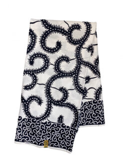 White Black Big Macaroni Ankara African Print Fabric 6 Yards