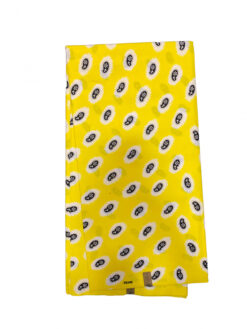 Yellow Black White Beans Sprouted Ankara African Print Fabric 6 Yards