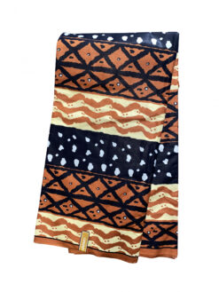 Black Brown Tan White Stacked Mud Cloth Ankara African Print Fabric 6 Yards
