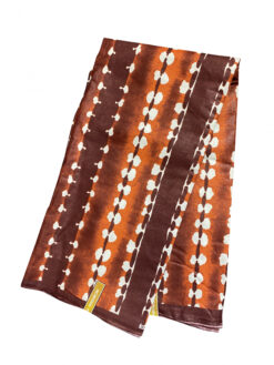 Brown White Blotch Mud Cloth Ankara African Print Fabric 6 Yards