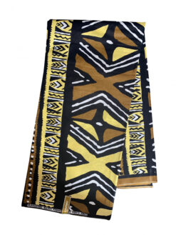 Black Brown Tan Black White Column Mud Cloth Ankara African Print Fabric 6 Yards
