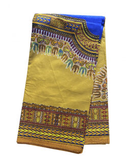 Brown Mustard Dashiki Ankara African Print Fabric 6 Yards