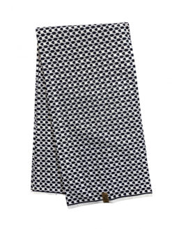 White Black Squares Hearts African Ankara Print Fabric 6 Yards