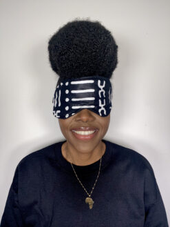 Alternative view of Black White Mud Cloth Ankara African Print Sleeping Mask