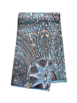 Blue Silver Black Kaleidoscope Ankara African Print Fabric 6 Yards