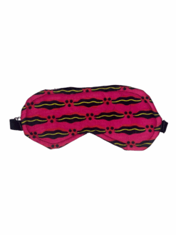 Pink Black Yellow Lips Ankara African Print Sleeping Mask