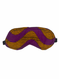 Purple Yellow Black Waves Ankara African Print Sleeping MaskÂ