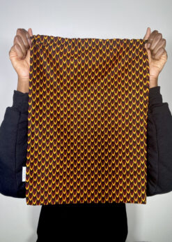 Alternative view of Red Black Fish Scales Ankara African Print Drawstring Storage Bag