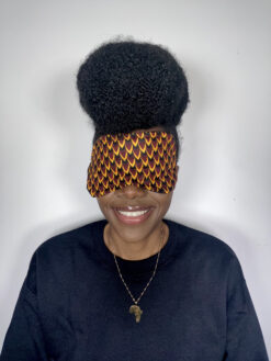 Alternative view of Red Black Fish Scales Ankara African Print Sleeping Mask