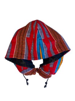 Red Orange Blue Purple Black White Kente Ankara African Print Neck Pillow Hoodie