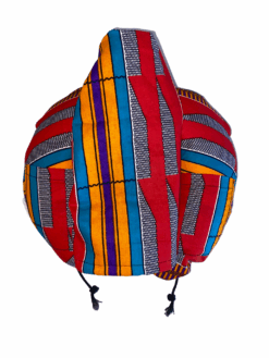 Red Orange Blue Purple Black White Kente Ankara African Print Neck Pillow Hoodie Travel Set - Image 12