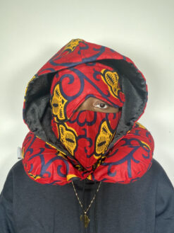 Alternative view of Red Yellow Black Flower Vines Ankara African Print Neck Pillow Hoodie Travel Set