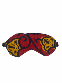 Red Yellow Black Flower Vines Ankara African Print Sleeping Mask