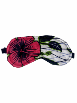 White Pink Green Black Hibiscus Flower Ankara African Print Sleeping Mask