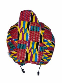 Yellow Blue Purple Black White Kente Ankara African Print Neck Pillow Hoodie Travel Set - Image 12