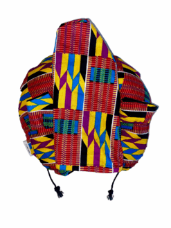 Yellow Blue Purple Black White Kente Ankara African Print Neck Pillow Hoodie Travel Set - Image 11