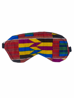 Yellow Blue Purple Black White Kente Ankara African Print Sleeping Mask